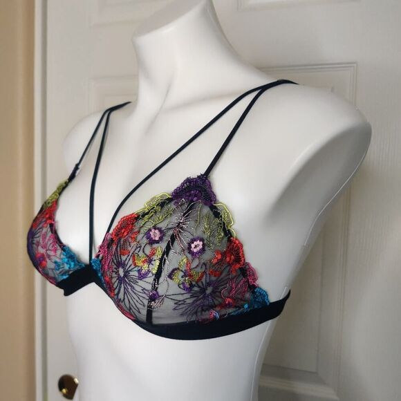 Urban Outfitters Out From Under Cameron Floral Triangle Bra sz M - Picture 7 of 10